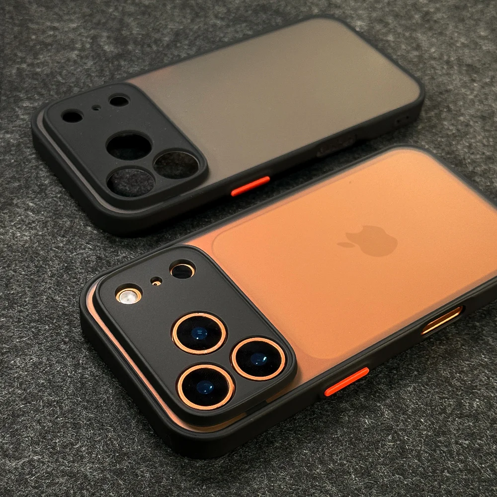 Transparent Matte Shock-Resistant Case with Soft Edges and Hard Shell Back Cover