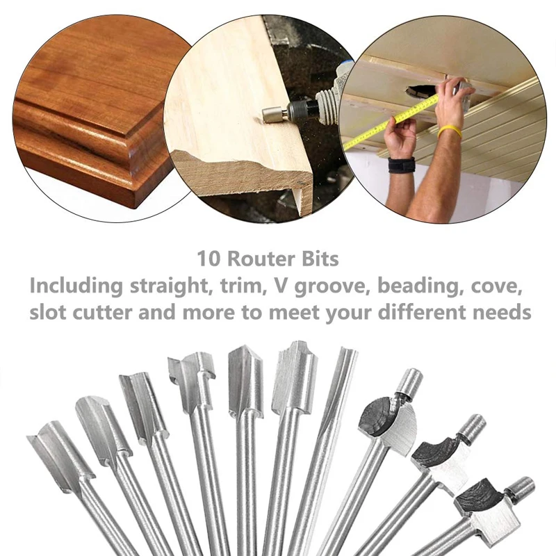 Engraving Router Bit Carving Bits, 20 PCS HSS Rotary Tool Accessories  Rotary Bits Burr Set with 1/8''(3mm) for DIY Woodworking, Carving,  Engraving