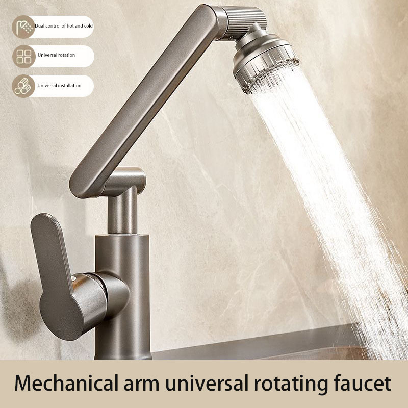 Home bathroom multifunctional washbasin faucet hot and cold washbasin booster kitchen bathroom universal rotary faucet