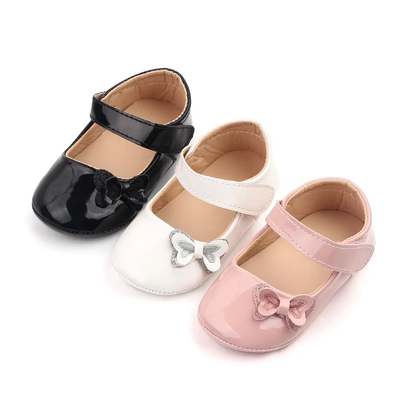 

Newborn Baby Shoes Baby Girls Shoes PU Anti-slip Bowknot Classic Princess Dress Shoes First Walker Toddler Crib Shoe Moccasins