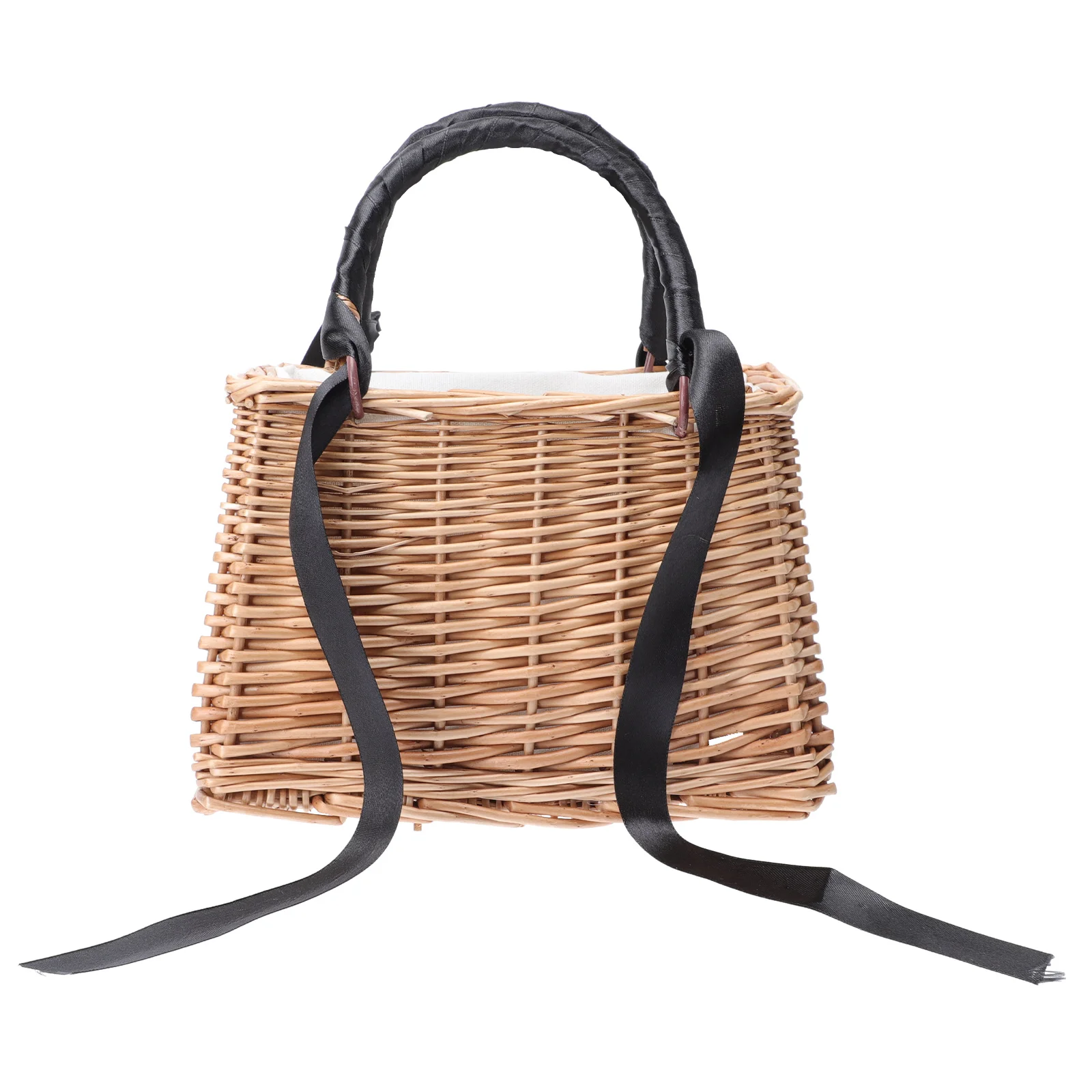 

Rattan Woven Small Bag Decorative Flower Basket Woven Storage Basket Kitchen Storage box Woven Basket office desk accessory