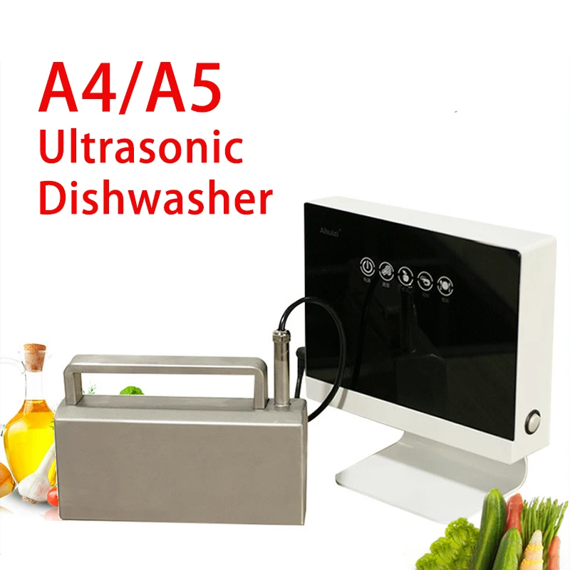 110V/220V Automatic Household Ultrasonic Dishwasher Portable Small Free-standing Installation-free Kitchen Sink English Version