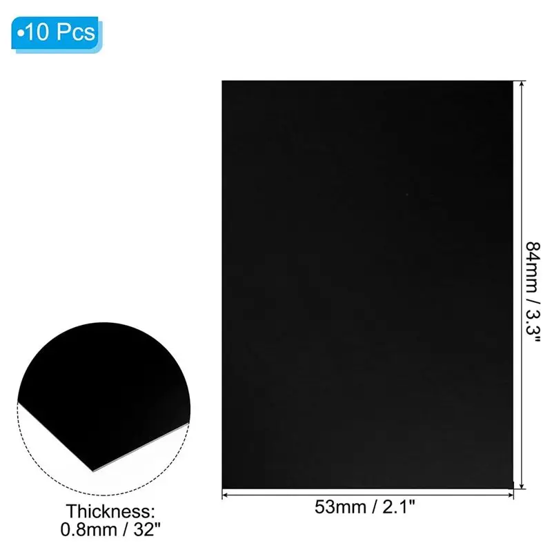A02M-3.3X2.1X1/32인치 양극 처리된 알루미늄 시트, 10개 금속 직사각형 알루미늄 플레이트 0.8mm 두께 레이저용 조각 블랭크