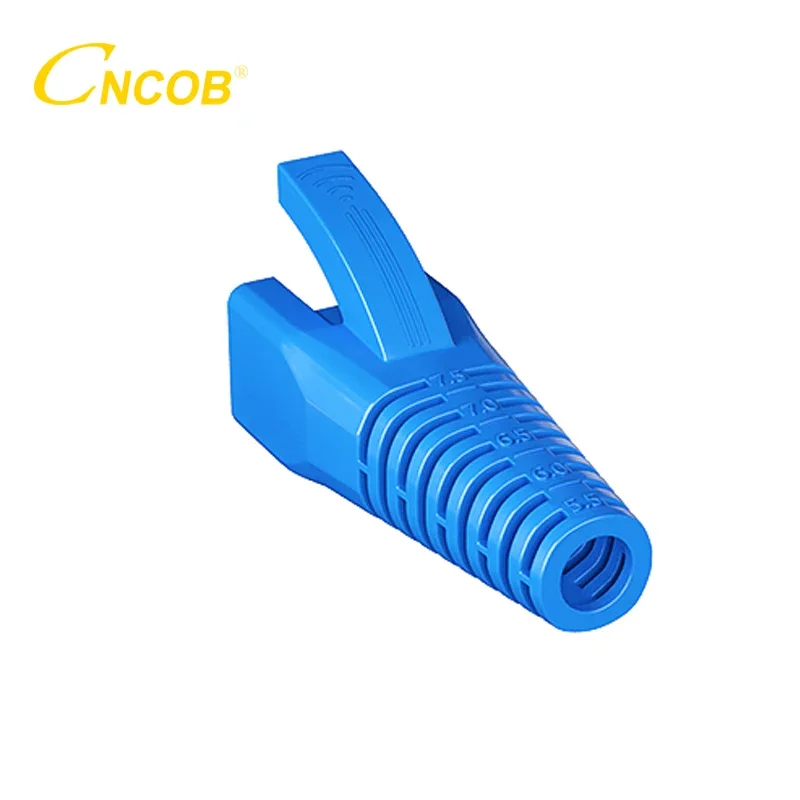 RJ45 커버 캡 커넥터 Cat5 Cat5e Cat6 Cat6a Cat7 네트워크 부츠 Lan 이더넷 케이블 RJ 45 외장 파란색 와이어 직경 5.5-7.5mm