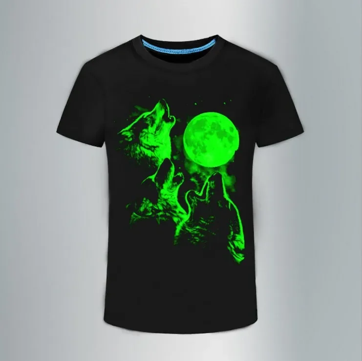 3d Fluorescent T-shirt Men's Punk Glow Fashion Three