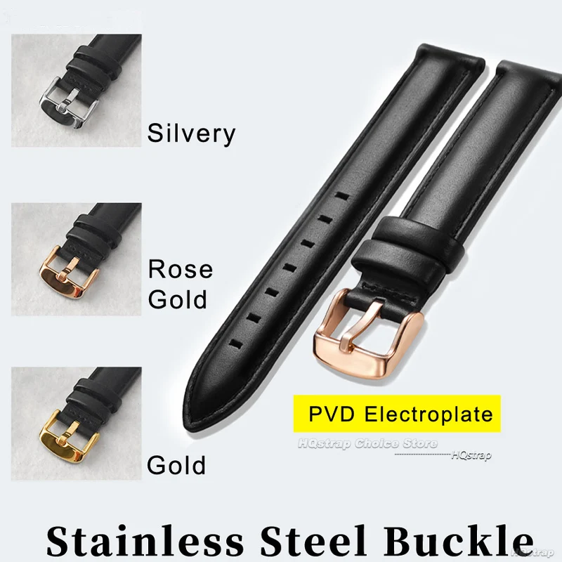 Elegant Waterproof Genuine Leather Wristband with Rose Buckle