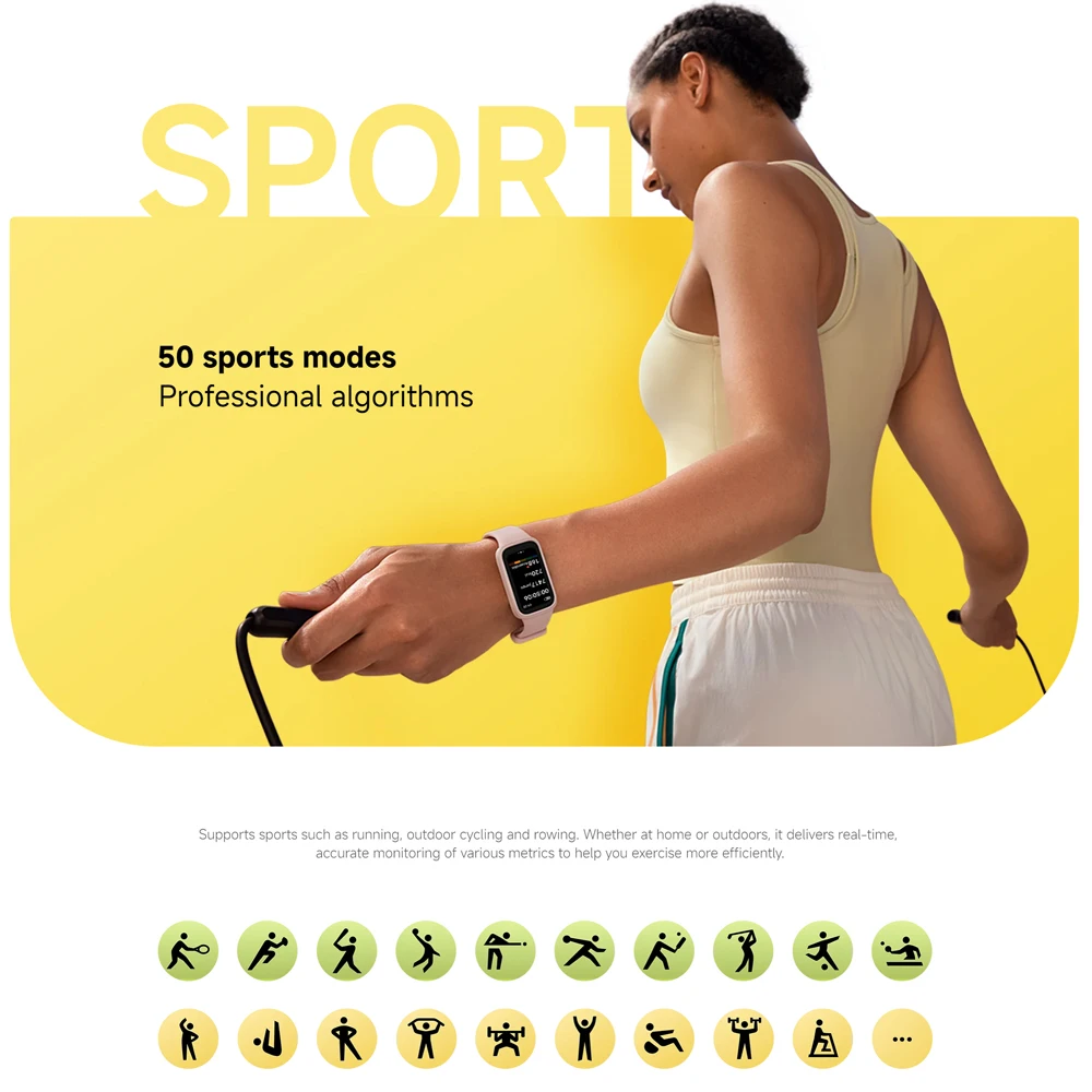 Global Version Xiaomi Smart Band 9 Active Bluetooth Smartwatch 1.47" TFT Screen 18 Days Battery Life Sports Modes Sleep Tracking 6