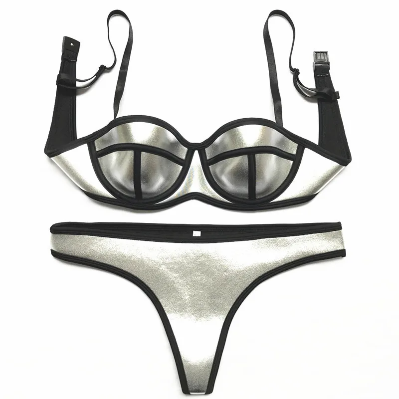 

2022 New European and American Sexy Bikini Women's Adult Strip Steel Support Solid Color Swimsuit Beach Surfing Split Suit