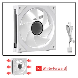Cableless Silent PC Case Fan with ARGB Lighting - Triple Pack, 120mm (As Show)