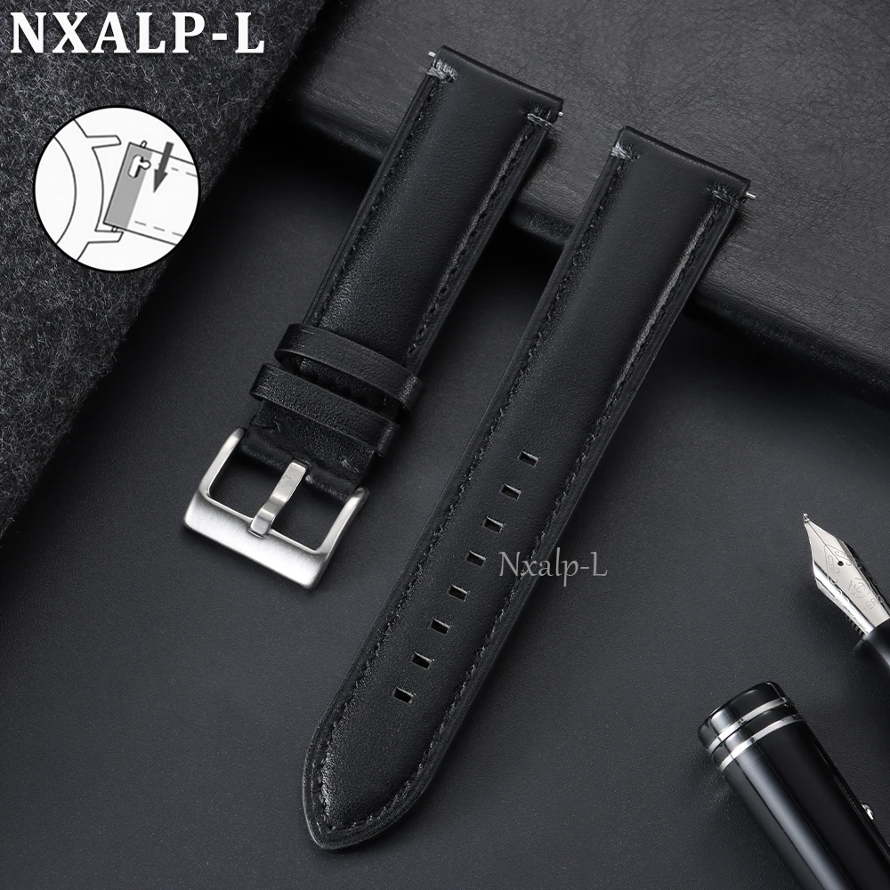Vintage Cowhide Leather Quick Release Watch Strap - Business Style Bracelet