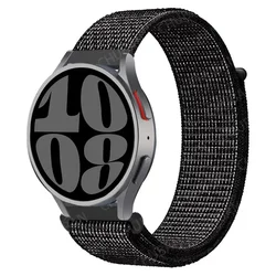 Versatile Nylon Loop Strap Bracelet, 22mm/20mm Adjustable Band for 22mm (Reflective black)