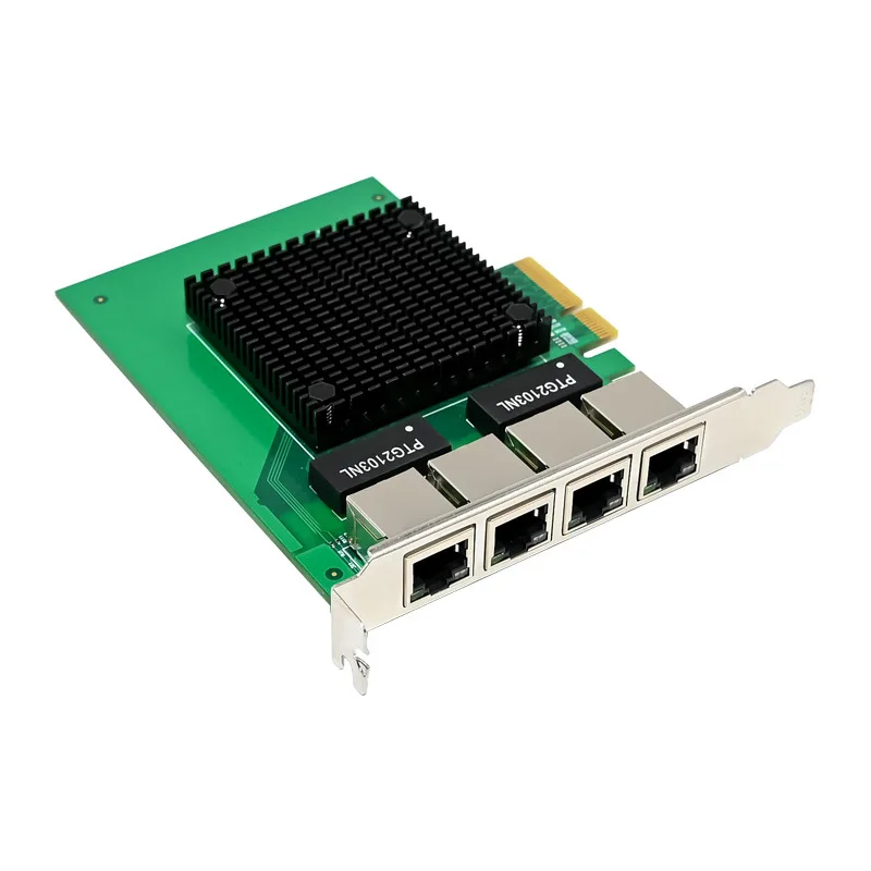 PCIe X4 I350-T4 RJ45 포트 10/100/1000Mbps 기가비트 산업용 카메라 비주얼 네트워크 카드 풀 하이트
