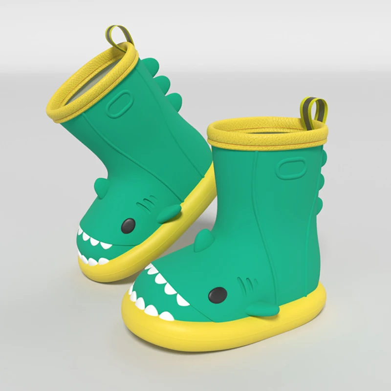 Botas de lluvia de tiburón, botas de verano para playa, zapatos de mujer, antideslizantes, impermeables, toboganes de tiburón para el hogar, goma gruesa, linda caricatura divertida para interiores