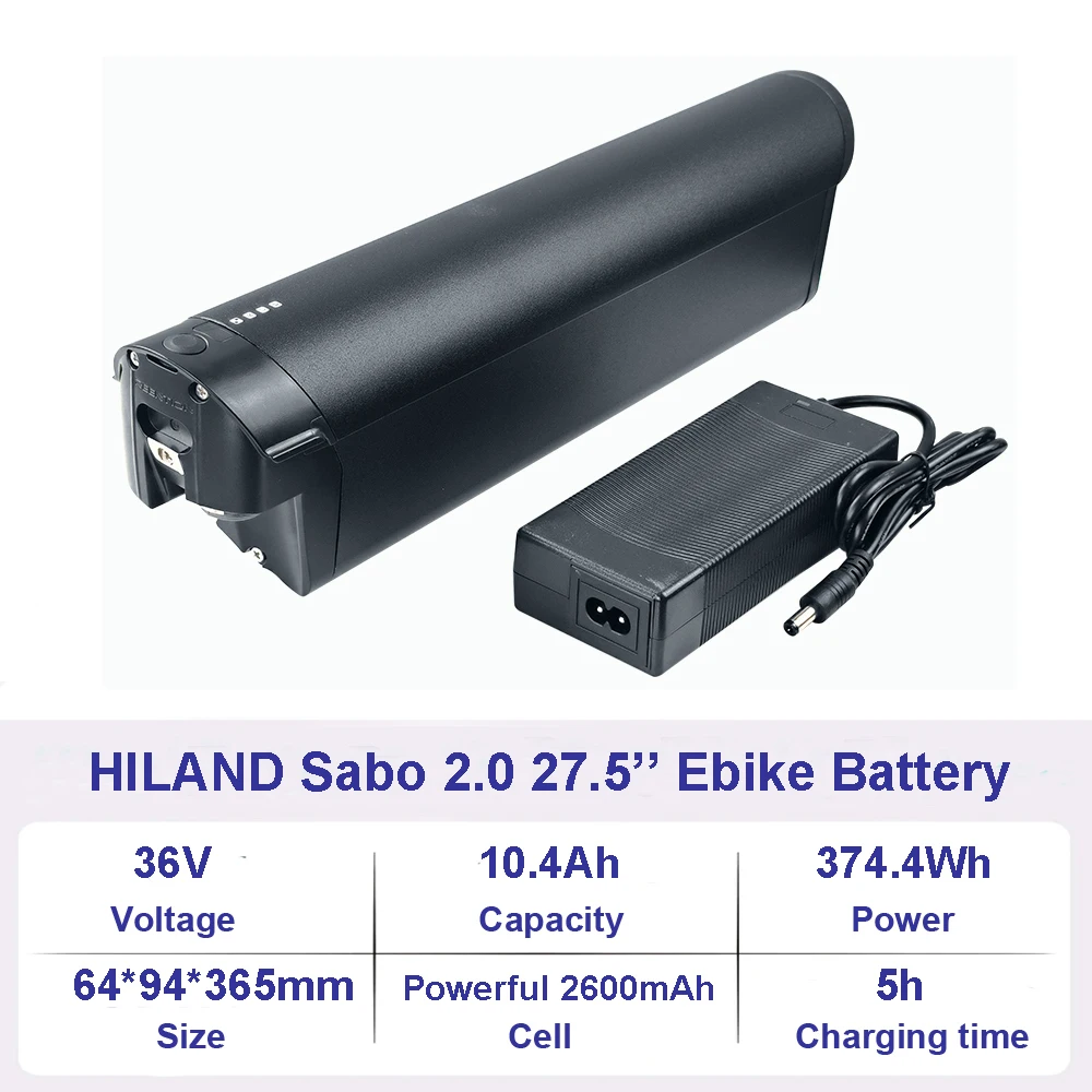 Hiland-Rockshark-電動自転車バッテリー,36v,48v,7.8ah,10.4ah,monarch