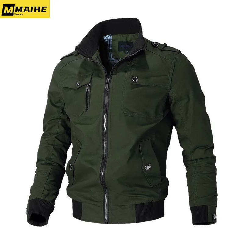 

Fashion army green Bomber Jacket Men Tactical Motorcycle Jackets for Men Autumn Outdoor Coats Windbreaker Casual New Hot Clothin