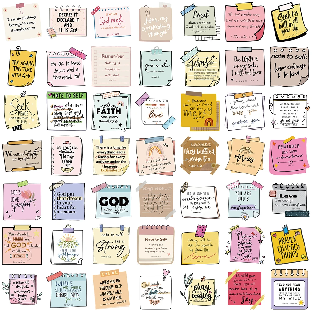 Inspirational Bible Verse Quote Stickers - Decorative DIY Decals