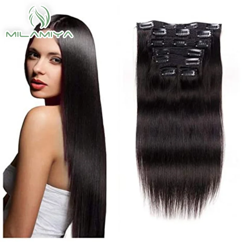 Clip in Human Hair Extensions 100% Real Human Hair 7pcs/set Clip in Natural Extensions Pieces Straight Remy