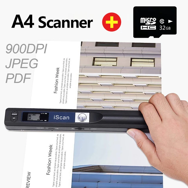 Scanner iScan Document Scanner A4 portatile per documenti libri Scanner  mobili portatili per ufficio JPG/PDF