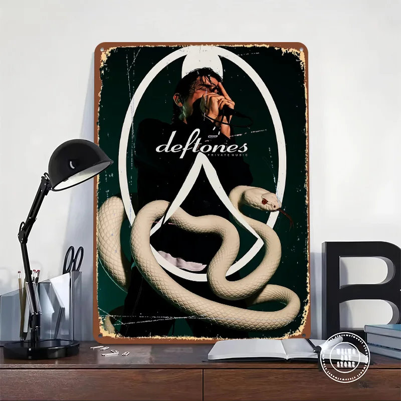 Deftones Chino Moreno Tin 포스터 맞춤형 레트로 벽 예술 빈티지 금속 간판 룸 커피 바 액세서리 홈 장식 용품