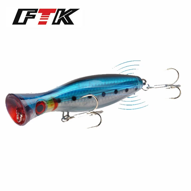 FTK Big Topwater Fishing Lure Hard Bait 43g 13cm Popper Minnow Isca  Artificial Wobbler Crankbait Pesca Tackle With Hooks - AliExpress