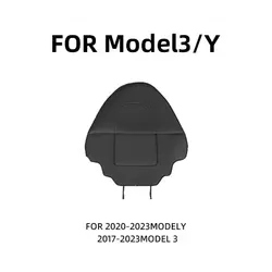 Premium Black Leather Car Seatback Protector - Child Anti-Kick Mat for Enhanced Interior Protection (BLACK 1PC)