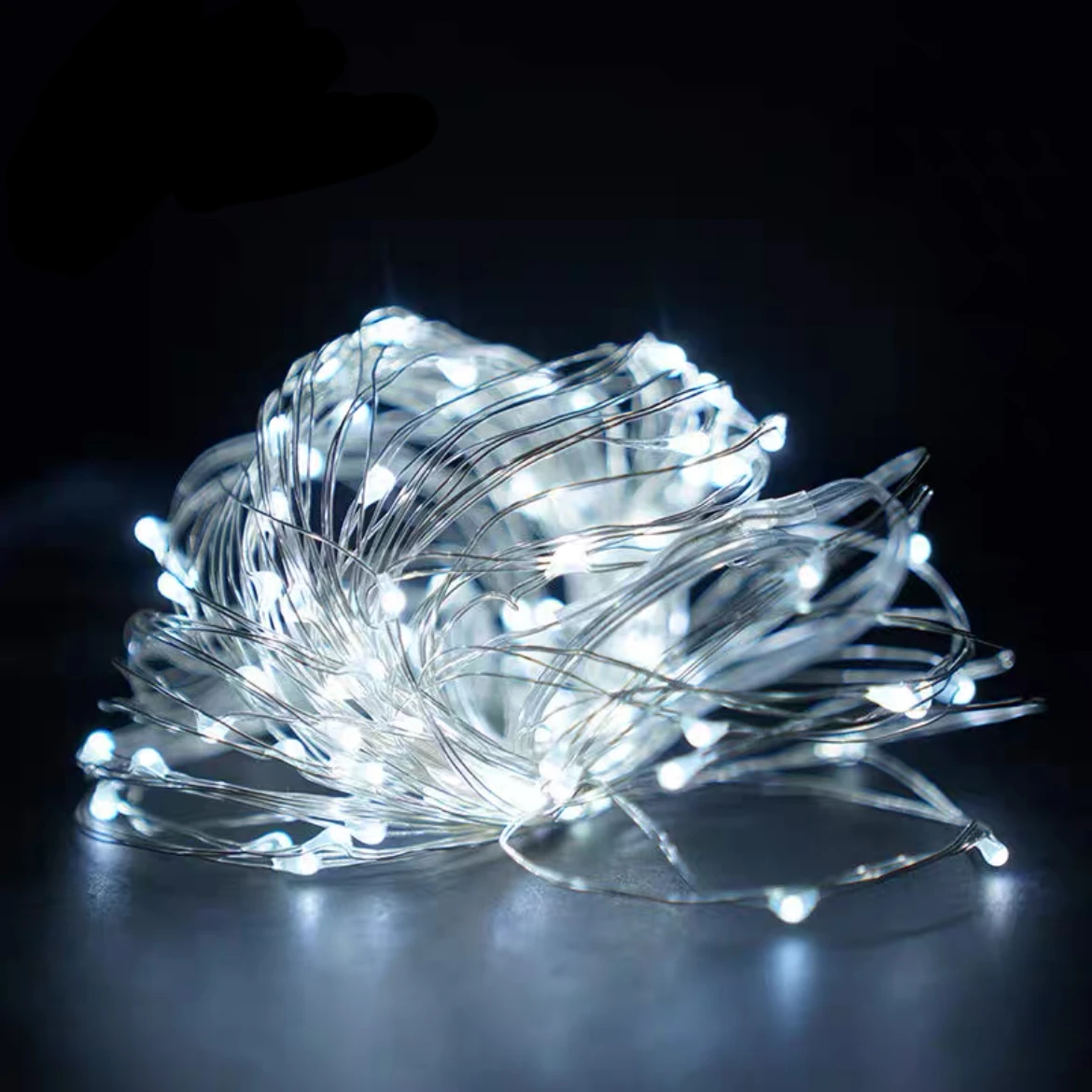 thumbnail image 1 of Luces de hadas que funcionan con pilas para centros de mesa de bodas, decoraciones para fiestas, luces de cadena de alambre de cobre para Navidad, funciona con pilas, 1 of 5