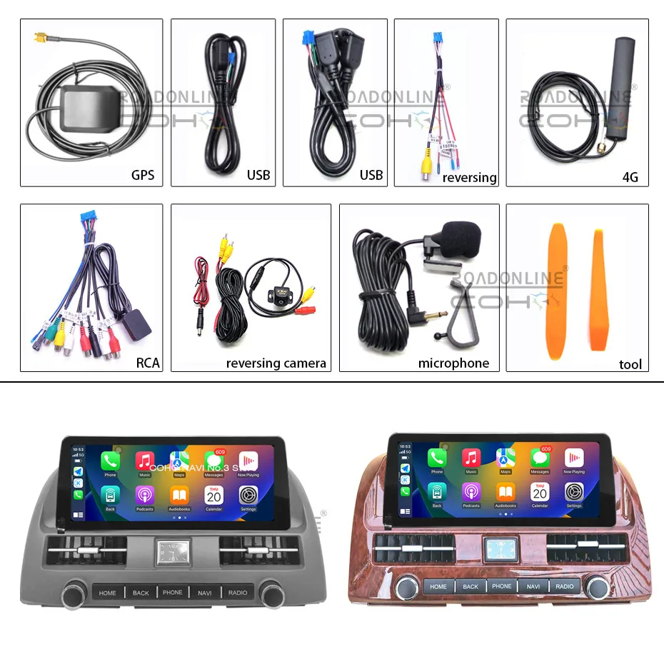 COHO para Toyota Camry 2000-2006 Carplay Android 12,3 pulgadas 2400*896 pantalla QLED 8Core 8 + 256G reproductor Multimedia de coche Radio estéreo 3