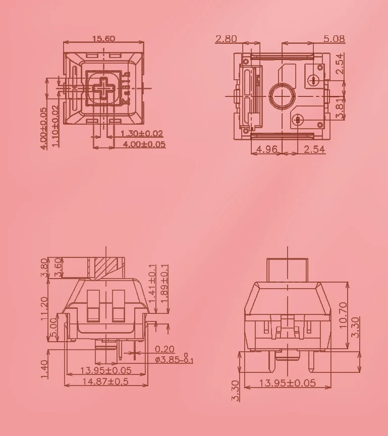 1/3/5 stücke Kailh Coco Rosa Box V2 Tastatur Schalter RGB SMD Linear Für Mechanische Tastatur Mx Stem 5pins PC POM Schalter – Detail 5