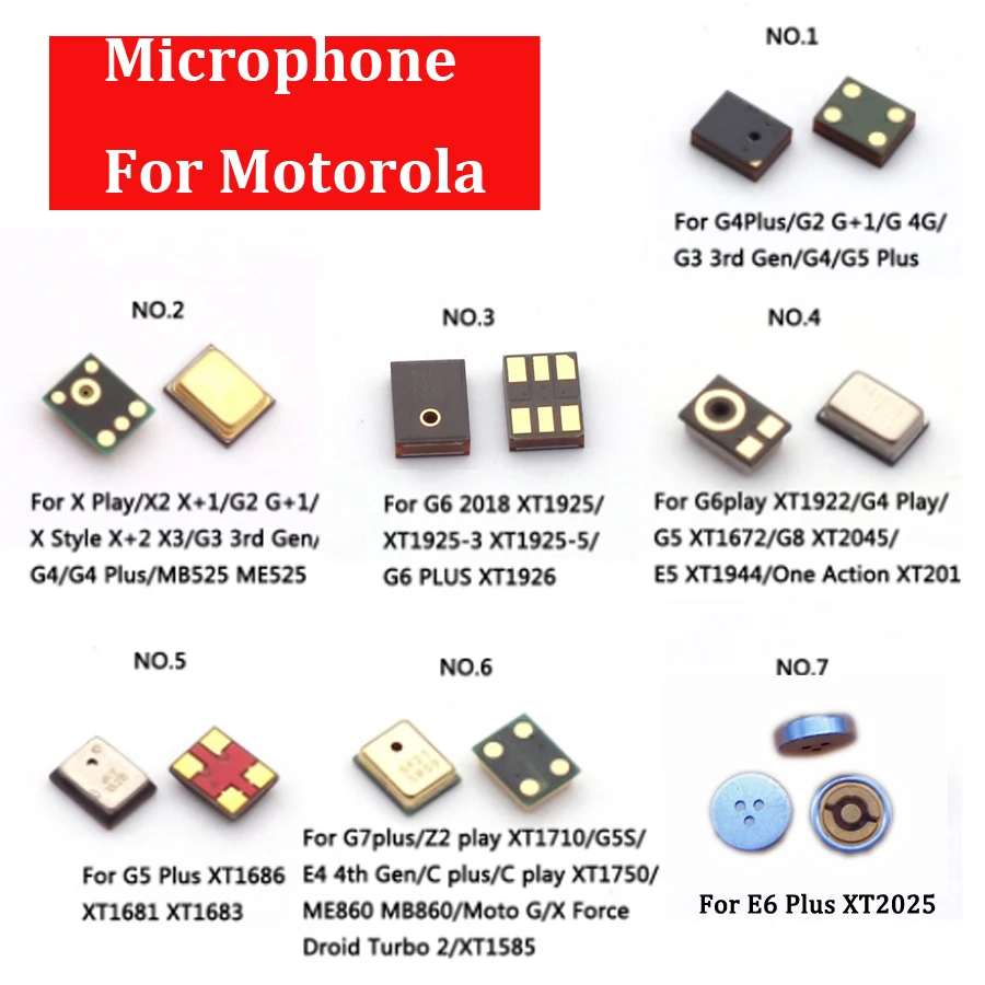 10Pcs Microfono Interno Microfono Altoparlante Per Motorola Moto G8 G7 G6 G5S G5 G4 G2 G Plus E4 E5 E6 C X Z3 Z2 Riproduci Un Trasmettitore Di Azione