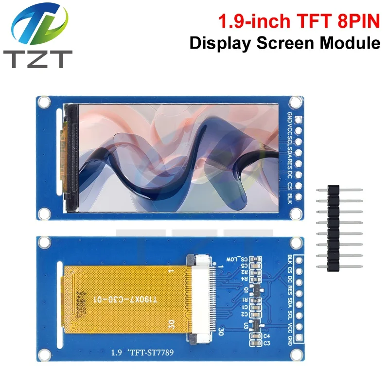 Écran LCD TFT IPS 1.9 Pouces 170x320 - Module Couleur Haute Définition Port SPI Pour Projets électroniques