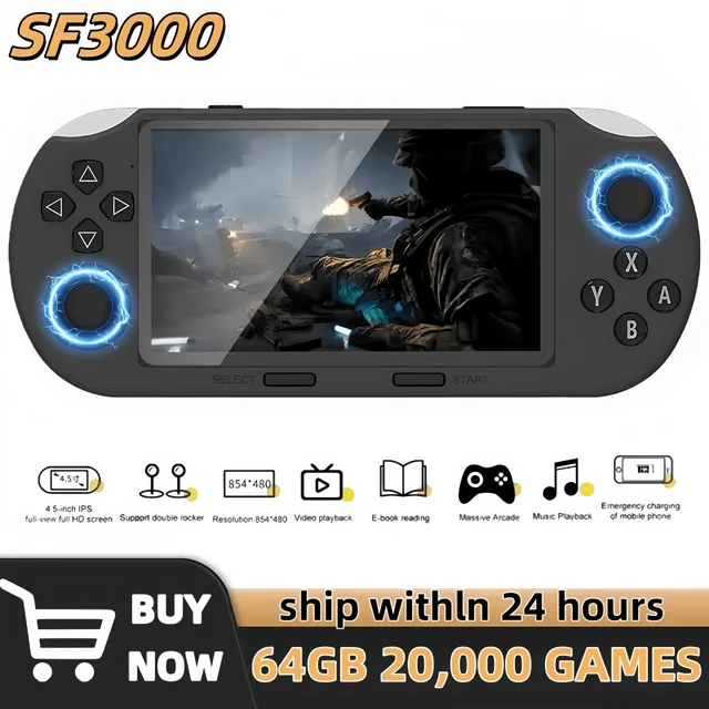 SF3000 Console de jeu vidéo Portable rétro 4.5 pouces écran IPS 3000mAh système Linux Portable lecteur de poche jeux classiques SF3500 1