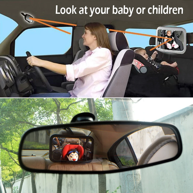 Adjustable Wide Rear View Car Mirror Auto Spiegel Baby Child Seat Car  Safety Mirror Monitor Headrest Automobile Interior Styling - AliExpress