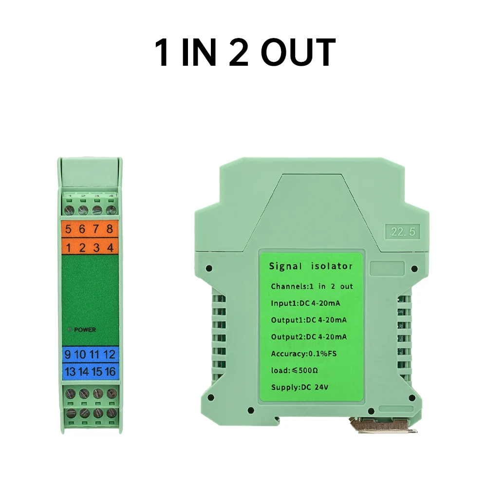 Isolatore Segnale 4-20mA 1 Input 2 Output | Trasmettitore Corrente DC 24V | Per PLC E Sistemi Industriali