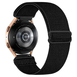 Adjustable 20mm Nylon Elastic Smartwatch Strap for 20mm (Black)
