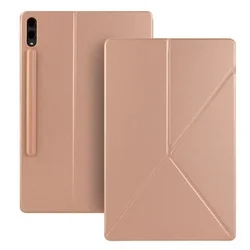 Magnetic Tablet Case with Pencil Holder Cover - Premium Design for Tab S10 Plus 12.4 (Gold)