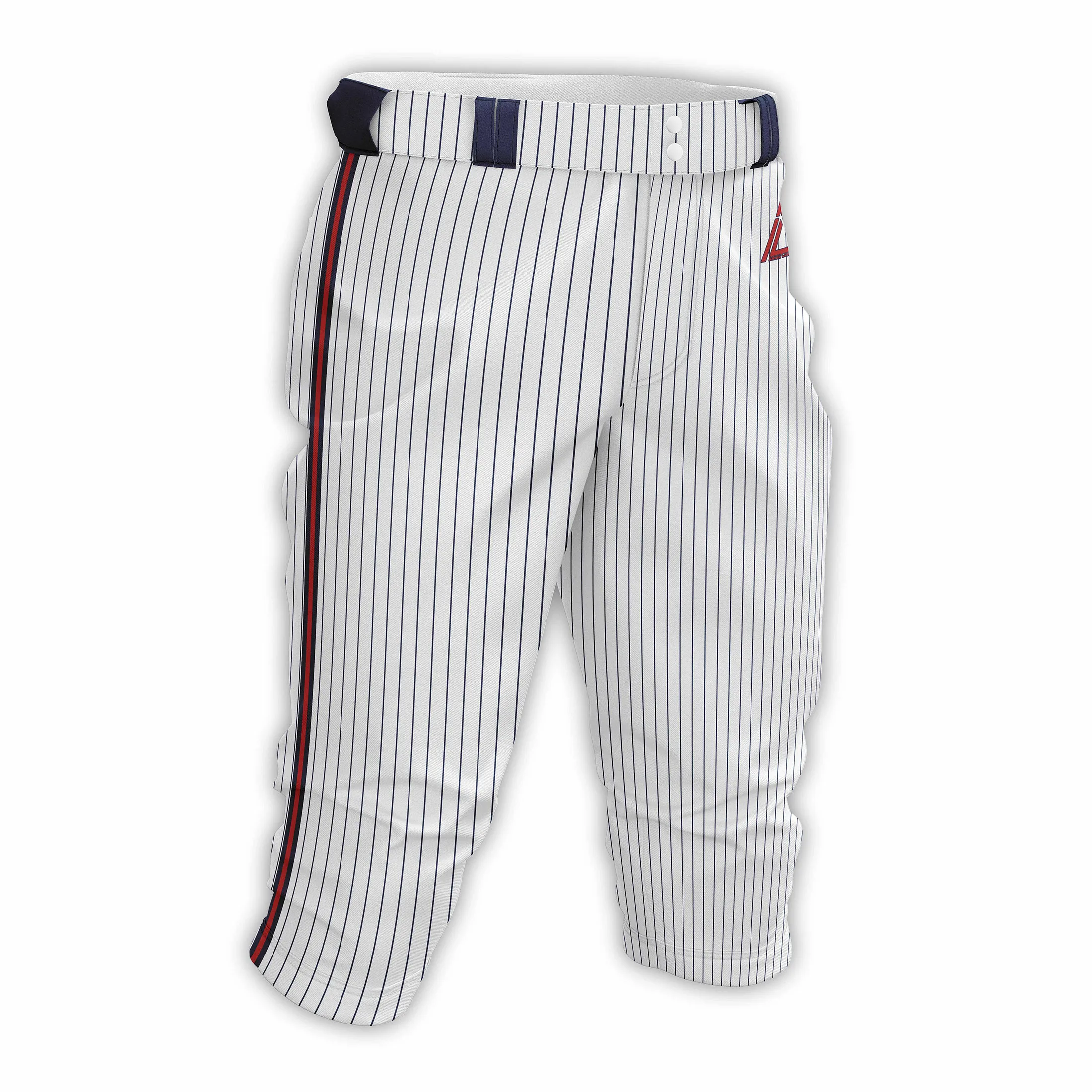 Striped Baseball Pants with Moisture Wicking Fabric and Zipper Fly for Professional Player