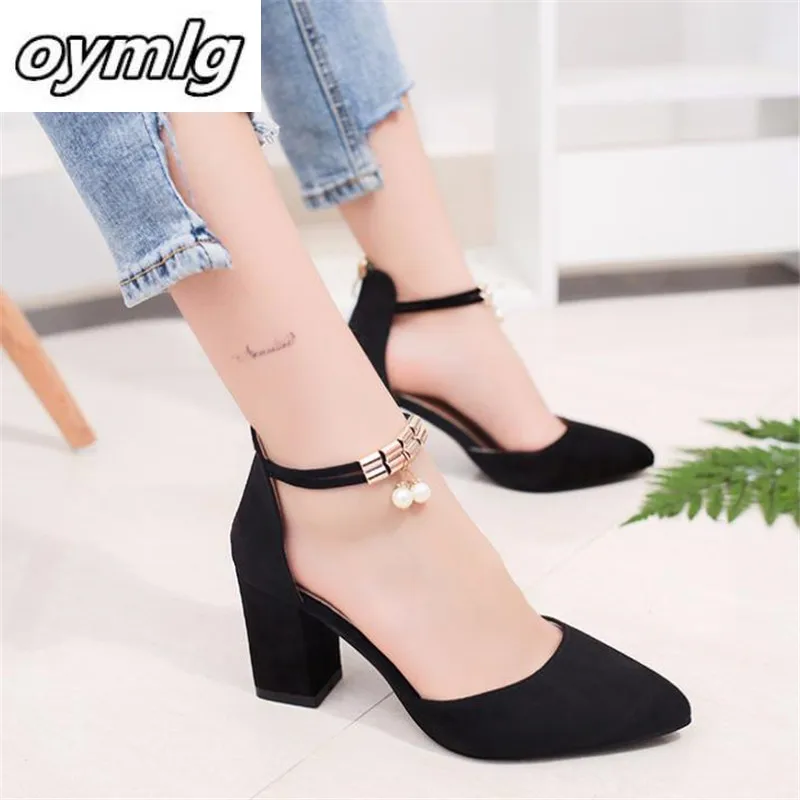 2020 Sandalias femeninas high heels Autumn Flock pointed sandals sexy high heels female summer shoes Female sandals mujer s040