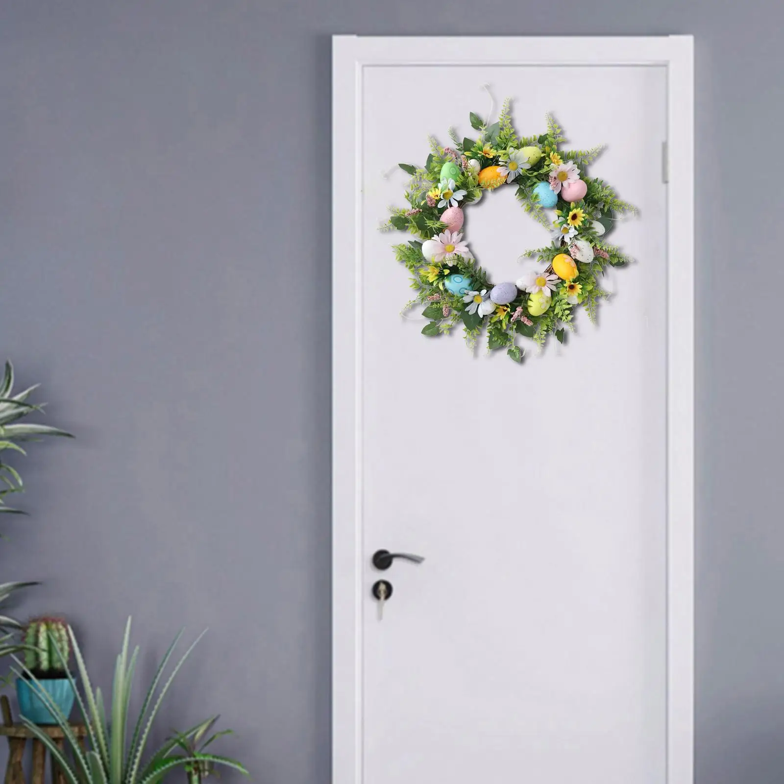 

Пасхальный венок, деревенские украшения, цветной круглый цветочный обруч, весенний венок для входной двери, Настенный декор, праздничное окно