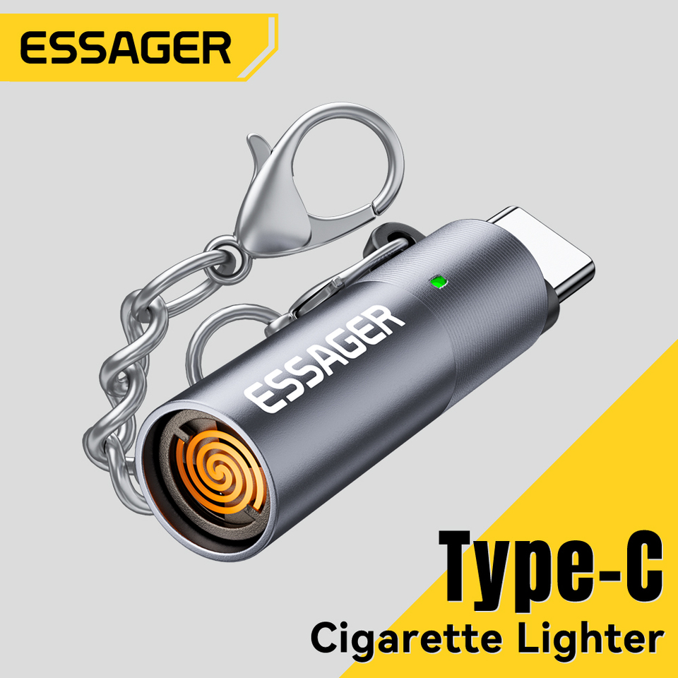 Essager USB-C Mini Lighter Tungsten Wire Blow-to-Ignite Safety for Air Travel No Flame  Auto Shut-Off Typec Cigarette Lighter