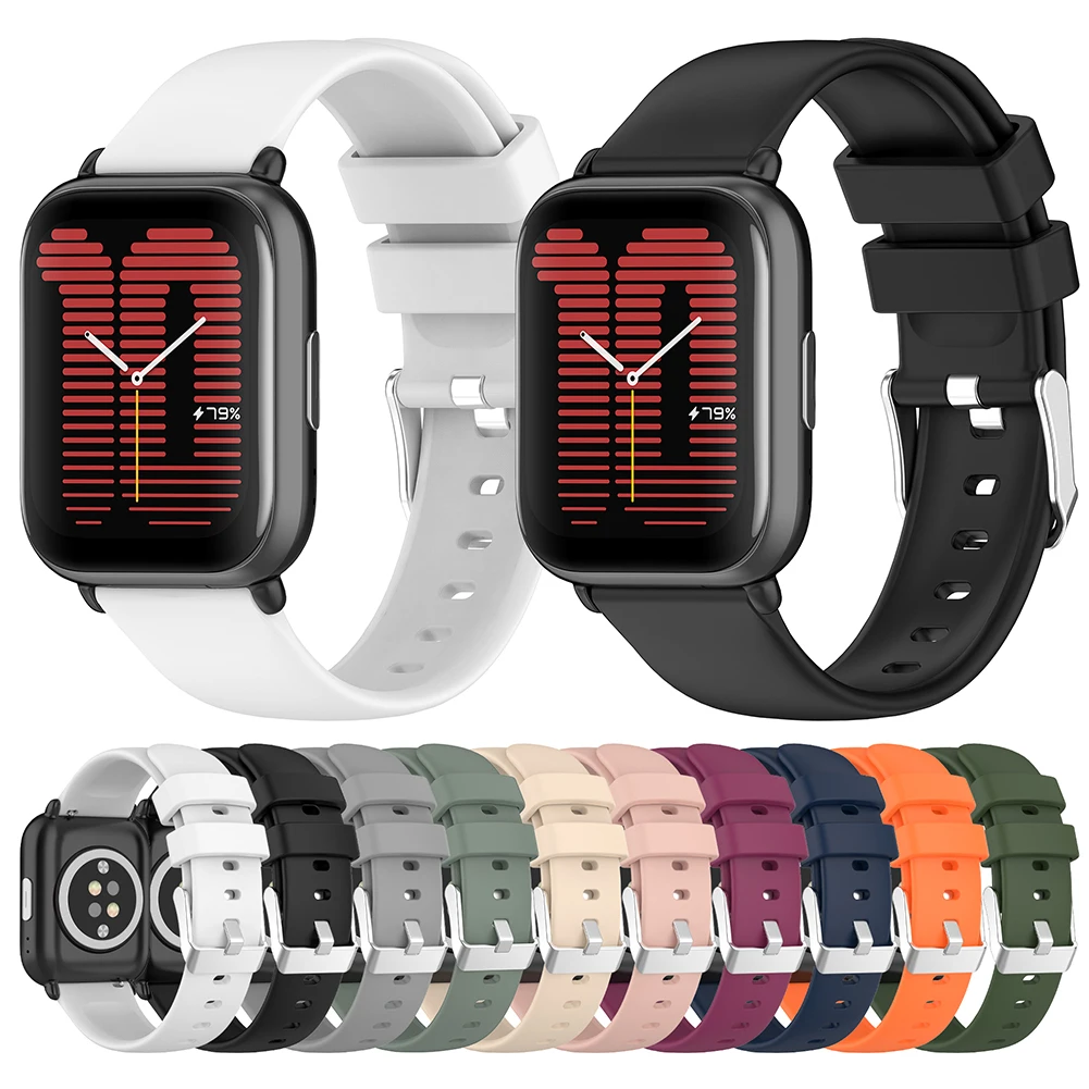 Cinturino In Silicone Da 20Mm Per Amazfit Bip 3 Pro/Bip 3/ Bip U/Bip/Bip Lite Smart Watch Band Cinturino Morbido A Sgancio Rapido Per Amazfit Active