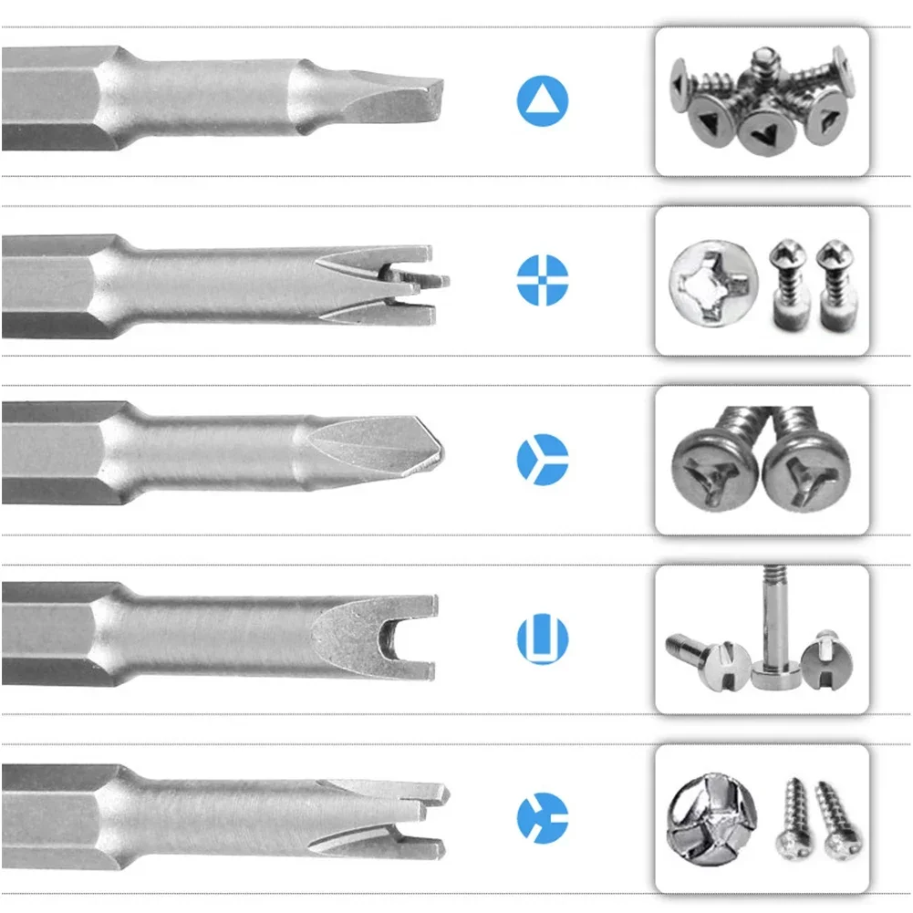Lot De 4 Embouts De Tournevis Tige Hexagonale 1/4" - Argent - 50mm - Neuf Pour Perceuse