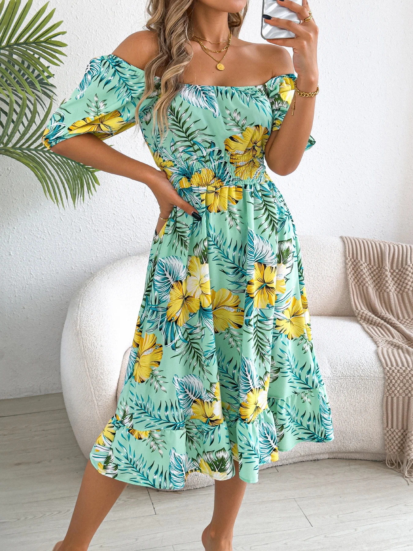 Floral Print A Line Dress for Women