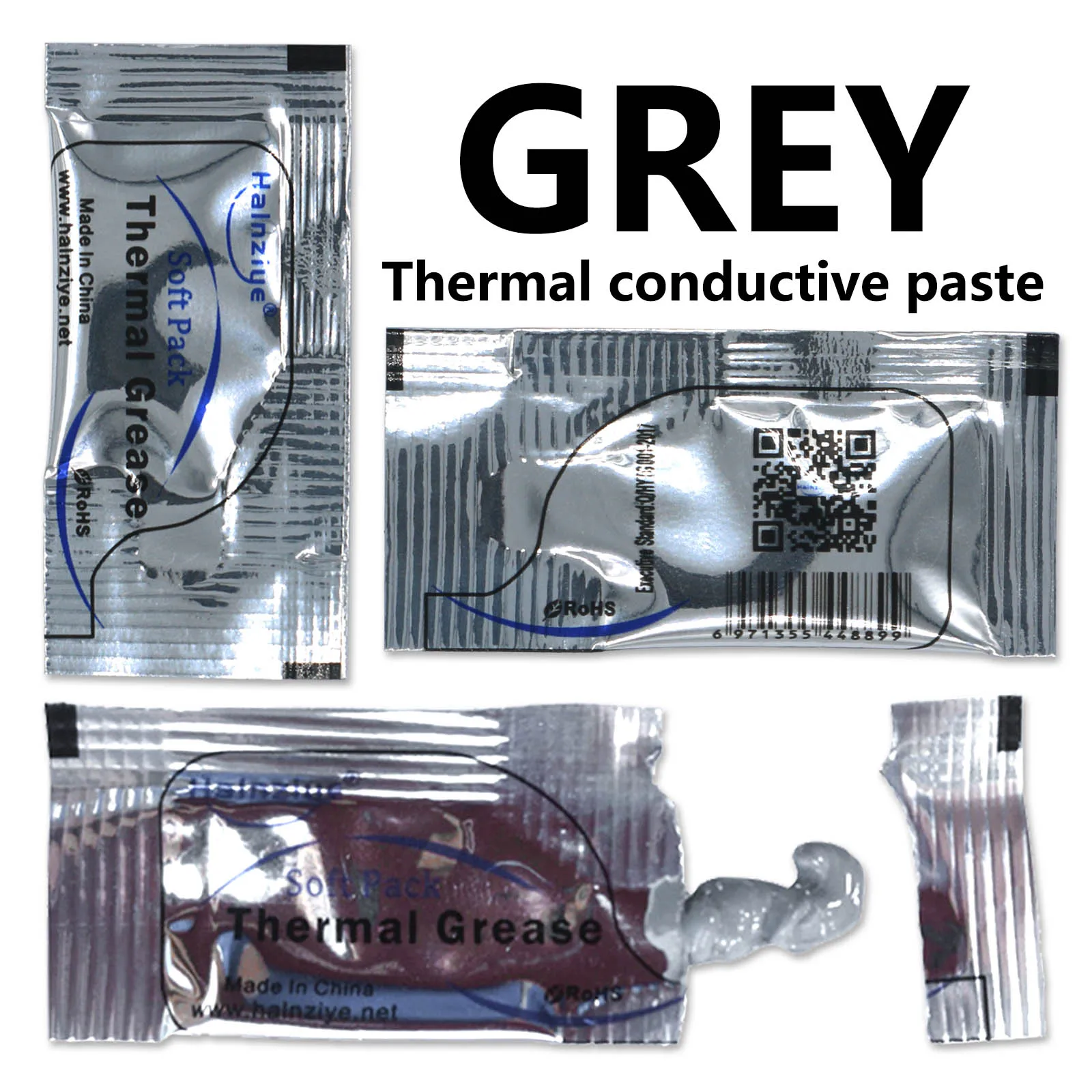20pcs HY810 Thermal Conductive 4.63W/M-K Grease Paste Silicone Plaster Heat Sink Compound High Performance Gray Net Weight 0.8g