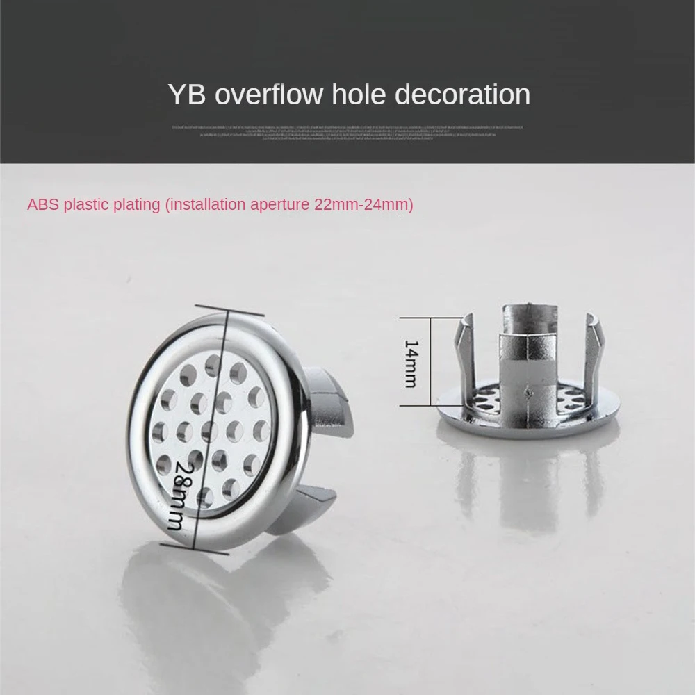 Sink Overflow Cover Kitchen Bathroom Basin Decoration Tub Drain Cover Round Overflow Ring Plugs