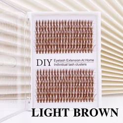 Brown Mixed Colored Cluster Lashes - False Lashes for Eyelash Extensions & Halloween Makeup (Light Brown)