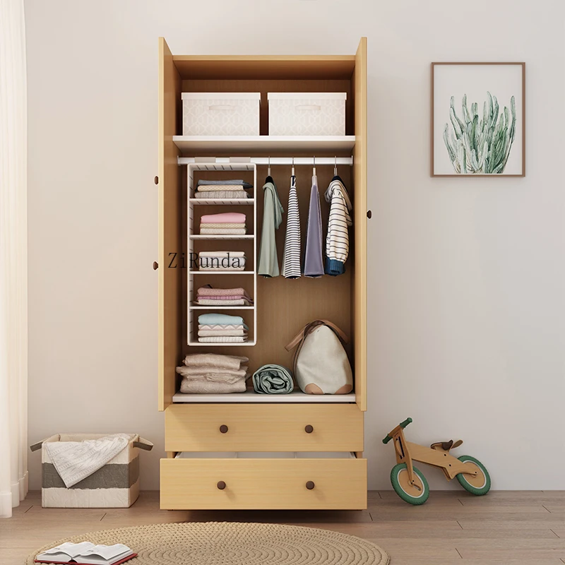 1Nordic modern wardrobe children's wardrobe small apartment children's room storage