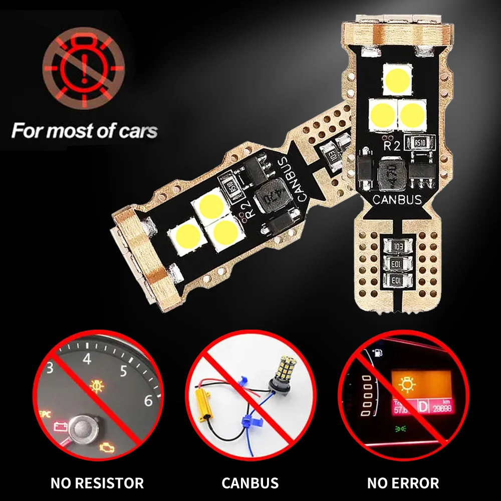 ڵ  T10 LED 192 194 168 COB W5W 3030 9SMD LED CANBUS   ڵ DRL Ŀ  , 6000K ȭƮ 12V, 2 