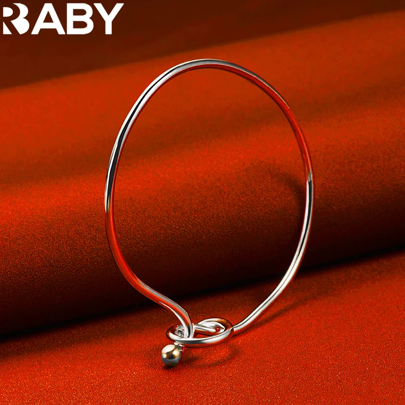 

925 Sterling Silver Rope Knot Gold Bead Bangles Adjustable Bracelets For Man Women Fashion Wedding Jewelry Party Gifts