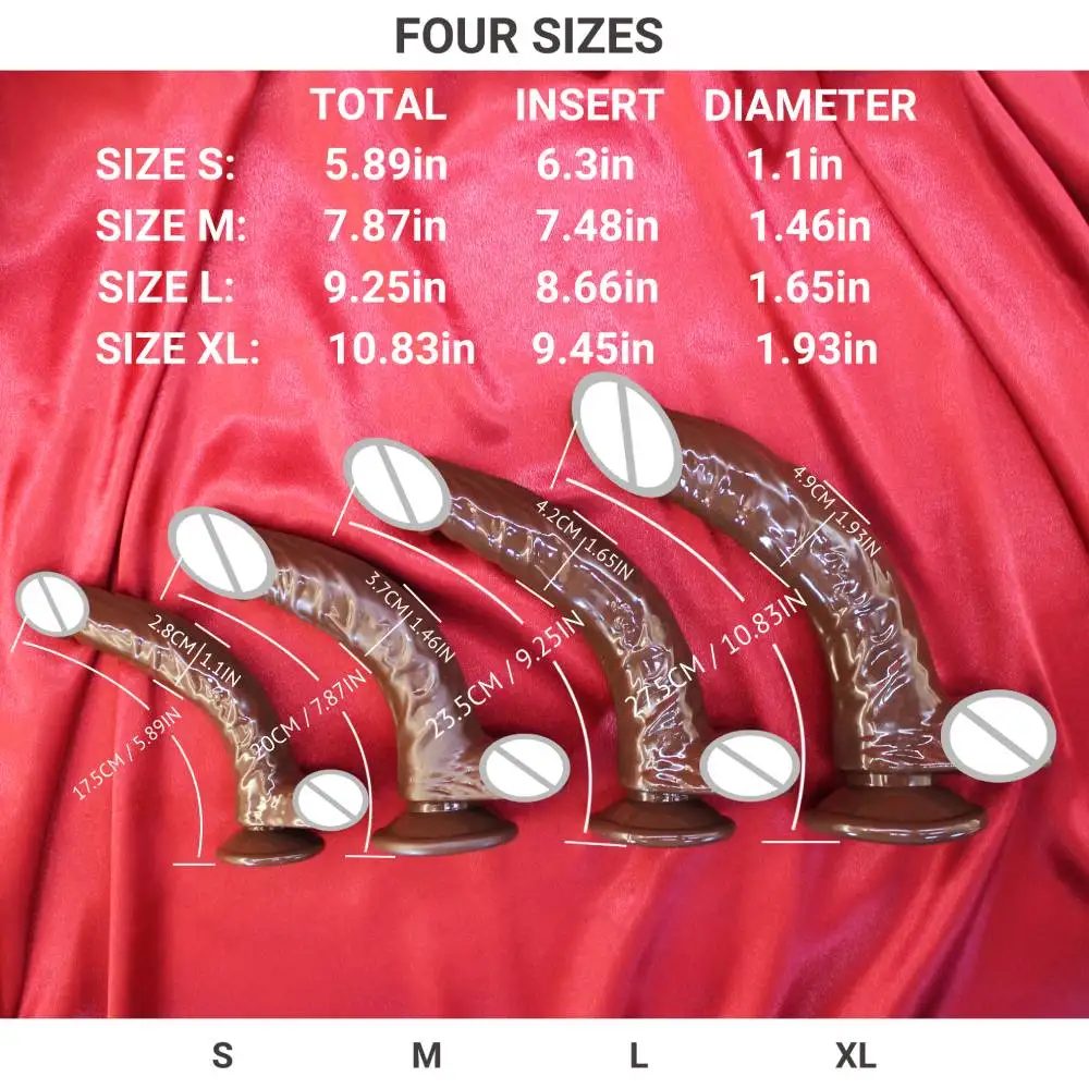 Sex Toys S-XL Realistic Fake Penis With Suction Cup Gay Sex Toys for Women Curved Brown Dick Anal Plug Vaginal Masturbators Dildo
