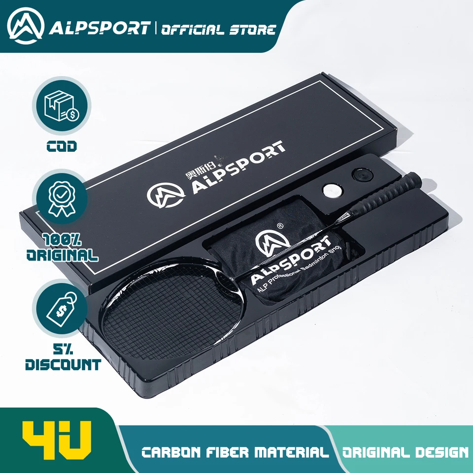 ALP ZY 4U Badminton Racket 46 Tcarbon Fiber Up to 32 LBS Original